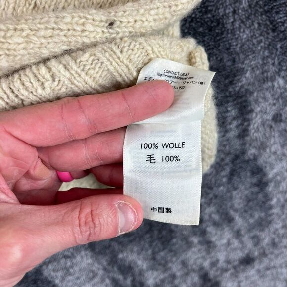 Vtg Eddie Bauer 100% Wool Full Zip Jacket Sweater Mock Neck Knitted Women's S - Picture 7 of 12